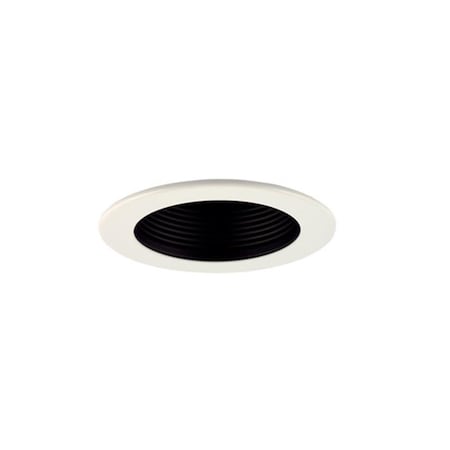 Gorgeousglow 4 in. Step Baffle Trim- Black Baffle- White Trim GO3014384